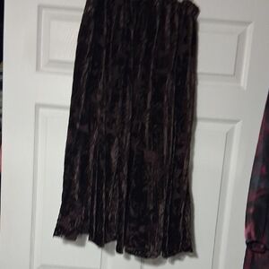 Coldwater Creek Velvet Maxi Skirt in Deep Brown Tone On Tone Flora
